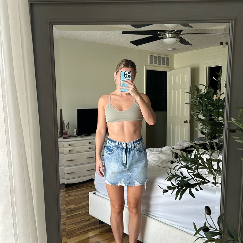 Acid Wash Mini Skirt
